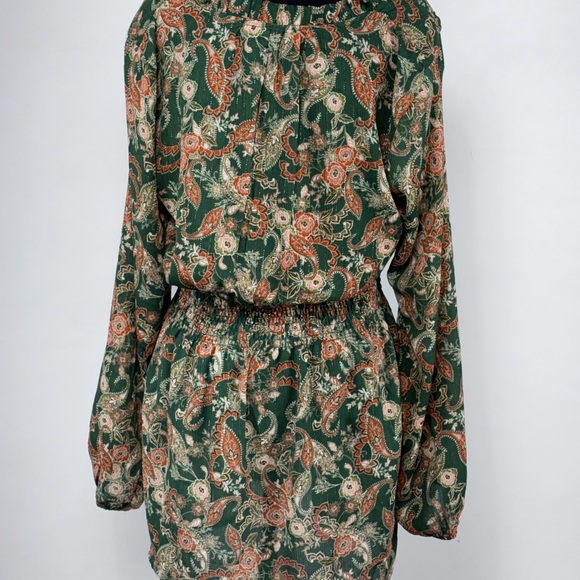 Green & Gold Peasant Top by Rose & Olive - LG - Picture 6 of 8